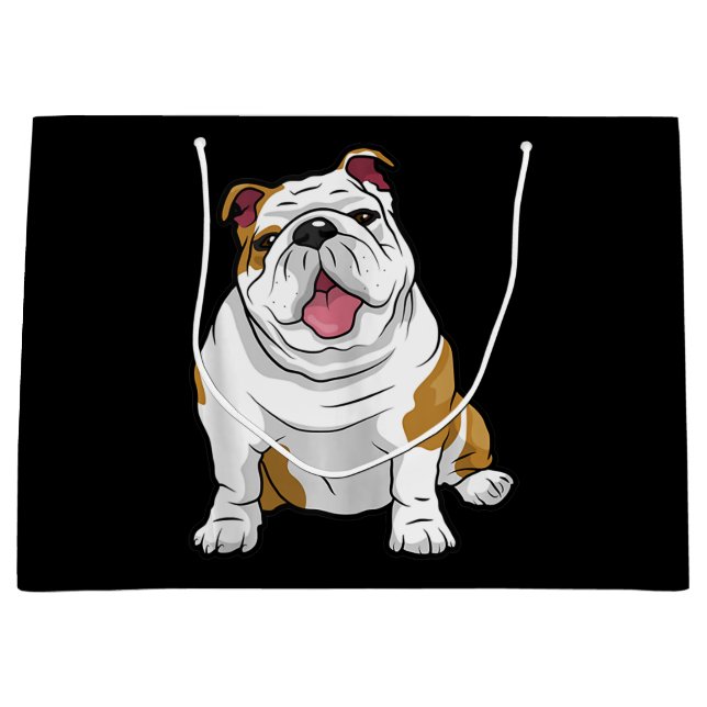 Sacola Para Presentes Grande Inglês Bulldogs Incríveis Cachorro Engraçado (Frente)
