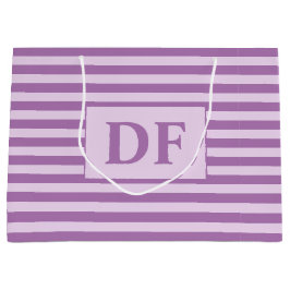 Sacola Para Presentes Grande Iniciais Personalizados - Linhas Roxas