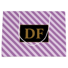 Sacola Para Presentes Grande Iniciais Personalizados - Linhas Roxas