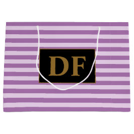Sacola Para Presentes Grande Iniciais Personalizados - Linhas Roxas