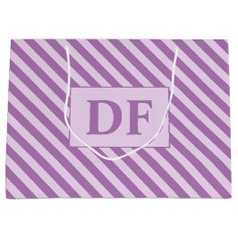 Sacola Para Presentes Grande Iniciais Personalizados - Linhas Roxas