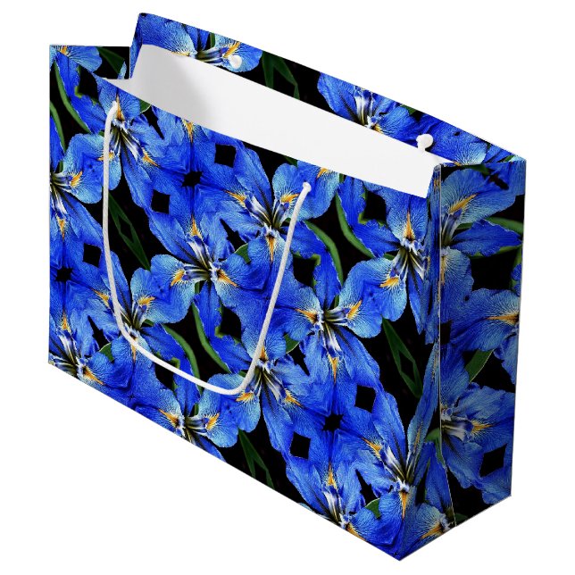 Sacola Para Presentes Grande Iris Azul De Bag Gift (Frente inclinada)