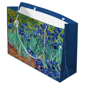 Sacola Para Presentes Grande Irisa Vincent van Gogh Flowers Fine Art Painting