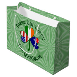 Sacola Para Presentes Grande Irlandês australiano USA Flags Shamrock Personaliz