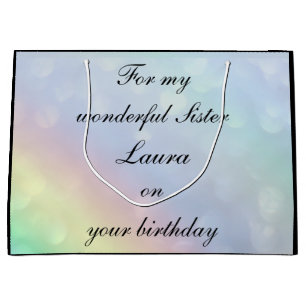 Sacola Para Presentes Grande Irmã Personalizada Aniversário