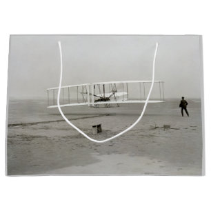 Sacola Para Presentes Grande Irmãos Wright Flyer Primeiro Vôo Avião Aviação