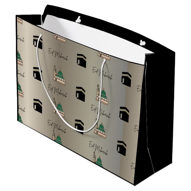 Sacola Para Presentes Grande Islamic Gift Bags | Eid Mubarak Presents (Verso inclinado)