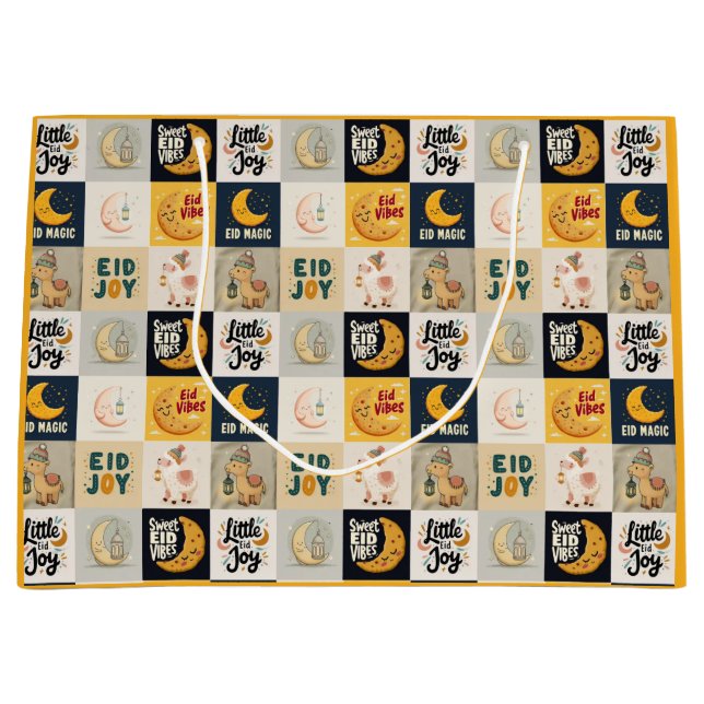 Sacola Para Presentes Grande Islamic Gift Bags | Eid Vibes & Muslim Kids Gift  (Frente)