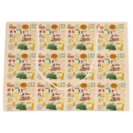 Sacola Para Presentes Grande Itália - Símbolos Viagem Amantes