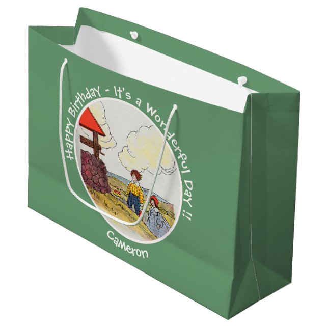 Sacola Para Presentes Grande Jack e Jill Madre Goose Itens de Festa de aniversá (Frente inclinada)