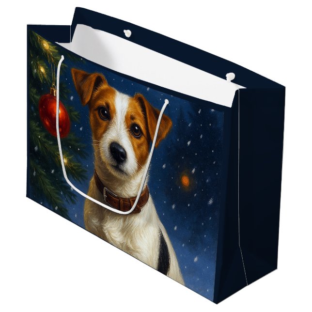 Sacola Para Presentes Grande Jack Russell Terrier Gift Bag (Frente inclinada)