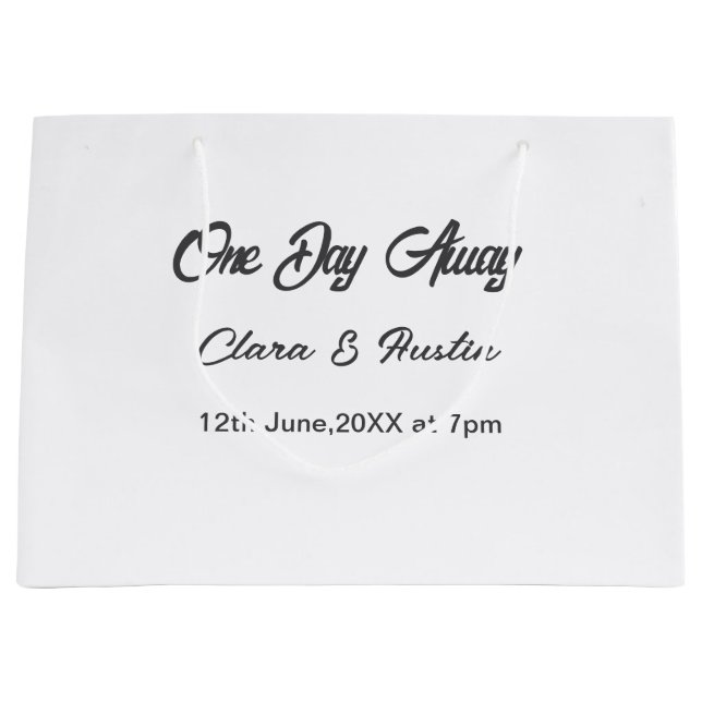 Sacola Para Presentes Grande Jantar de ensaio Um dia à noite antes do nome da (Frente)