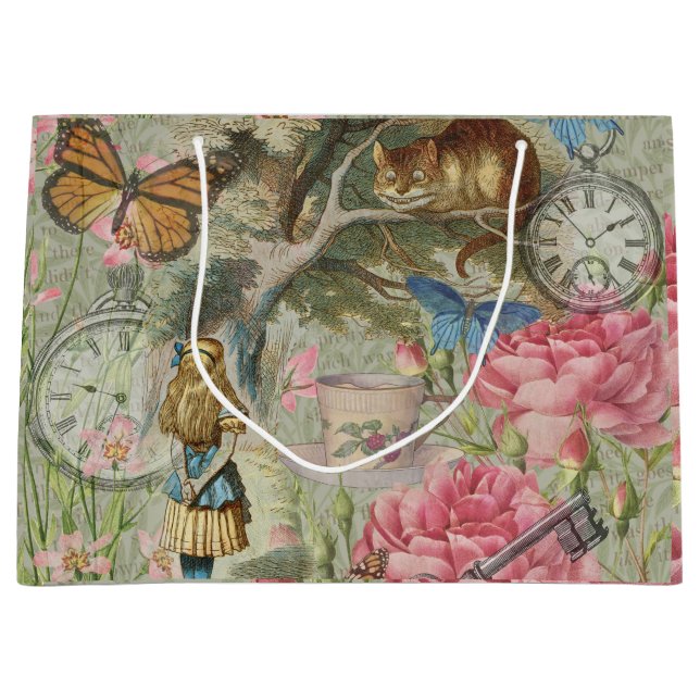 Sacola Para Presentes Grande Jardim das Árvores da Terra Marinha de Alice Chesh (Frente)