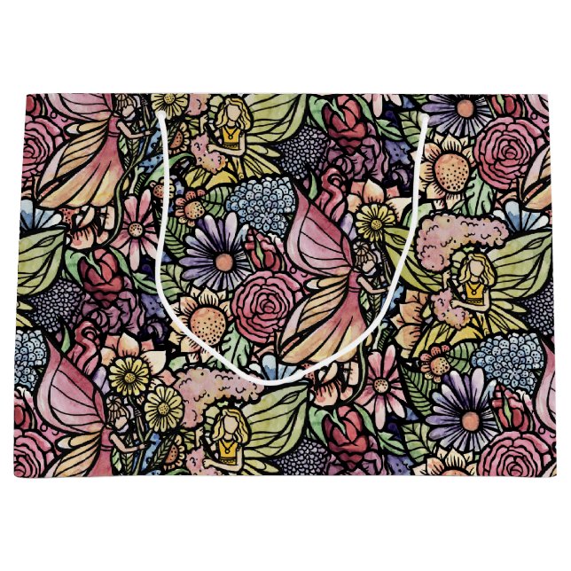 Sacola Para Presentes Grande Jardim de Leite (Frente)