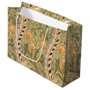 Sacola Para Presentes Grande Jardim de Narcisos Flor Clássica Bota William Morr