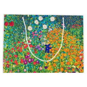 Sacola Para Presentes Grande Jardim Flor, Gustav Klimt
