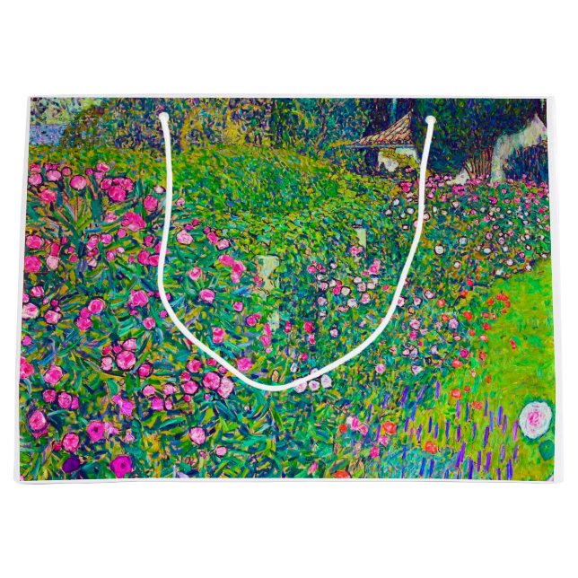 Sacola Para Presentes Grande Jardim Italiano, Gustav Klimt (Frente)