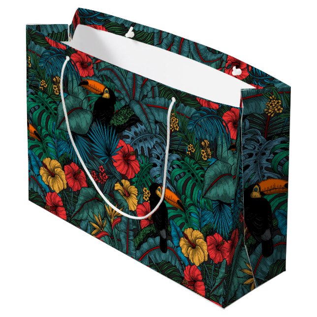 Sacola Para Presentes Grande Jardim tucano (Verso inclinado)