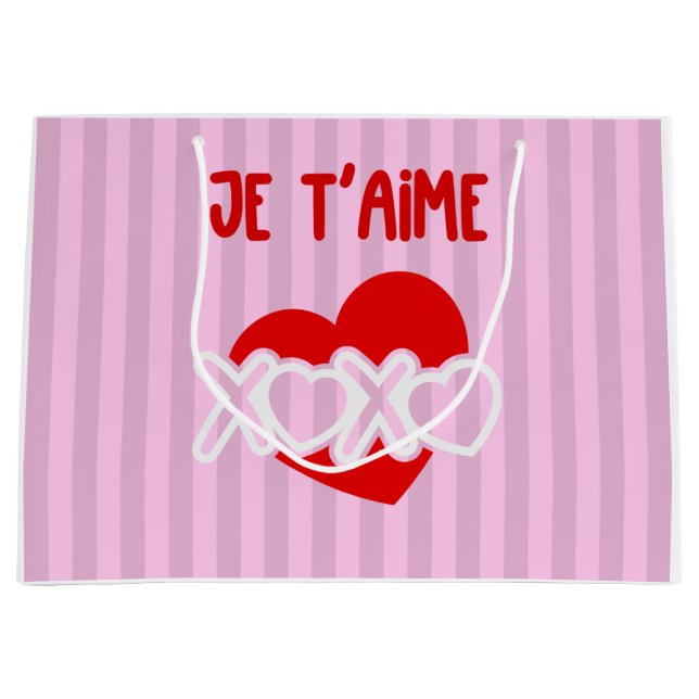 Sacola Para Presentes Grande Je t’aime (Frente)