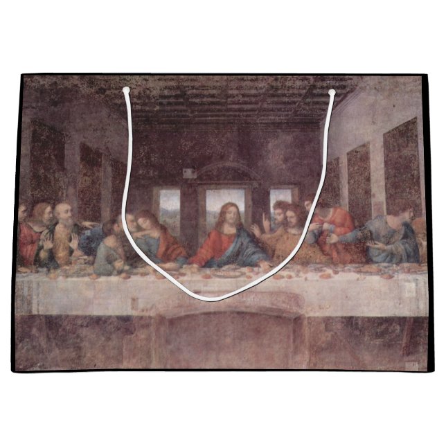 Sacola Para Presentes Grande Jesus "Yeshua" O Último Jantar, Leonardo da Vinci (Frente)