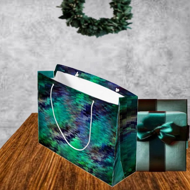 Sacola Para Presentes Grande Jeweled Depths (This elegant, looking gift bag design, is suitable for wrapping presents, and gifts year round!)