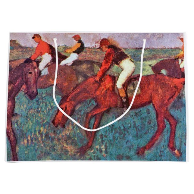Sacola Para Presentes Grande Jockey e Horse, Edgar Degas (Frente)