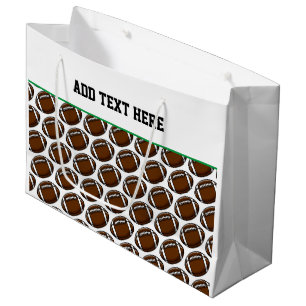 Sacola Para Presentes Grande Jogador de Futebol Fan Brown Green White