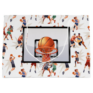 Sacola Para Presentes Grande Jogadores de Basquete