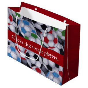 Sacola Para Presentes Grande Jogadores de futebol da escavação dos pintinhos