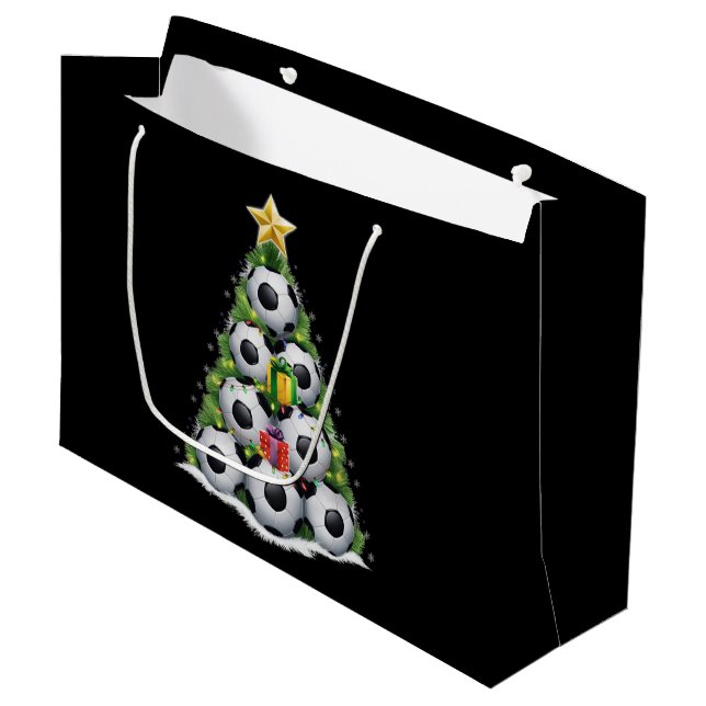 Sacola Para Presentes Grande Jogadores de Natal de Árvore do Natal (Frente inclinada)