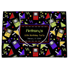 Sacola Para Presentes Grande Jogos Retro Pretos