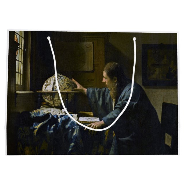 Sacola Para Presentes Grande Johannes Vermeer - O Astronomer (Verso)