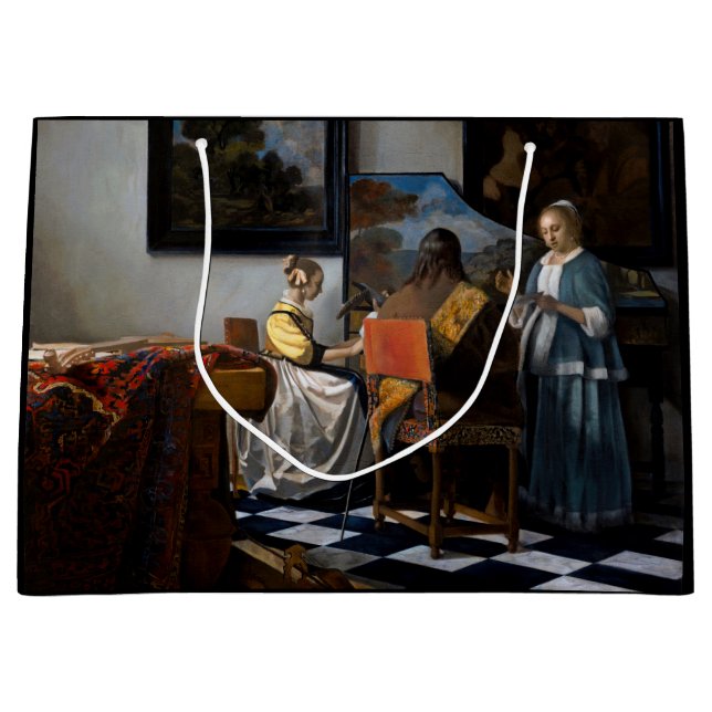 Sacola Para Presentes Grande Johannes Vermeer - O concerto (Frente)