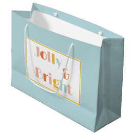 Sacola Para Presentes Grande Jolly e Bright Solid Blue Natal