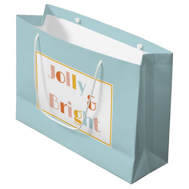 Sacola Para Presentes Grande Jolly e Bright Solid Blue Natal (Frente inclinada)