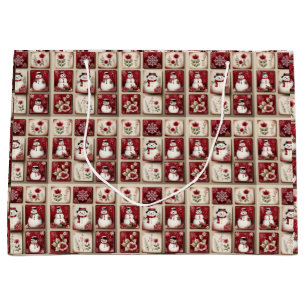 Sacola Para Presentes Grande Jolly Snowmen