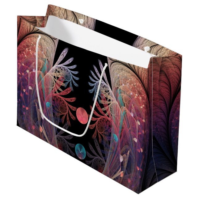 Sacola Para Presentes Grande Jonglage Abstrato Modern Fantasy Fractal Art (Frente inclinada)