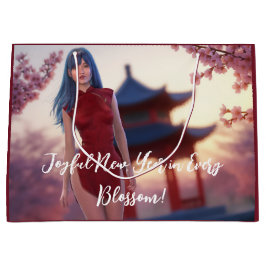 Sacola Para Presentes Grande Jovem Cheongsam Bela Posicionando para Ano Novo Ch