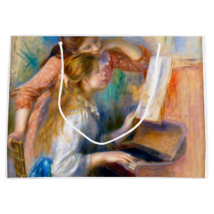 Sacola Para Presentes Grande Jovens Garotas no Piano, Renoir