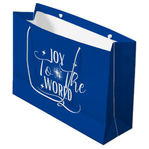 Sacola Para Presentes Grande Joy To The World Carol