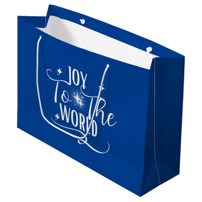 Sacola Para Presentes Grande Joy To The World Carol (Frente inclinada)