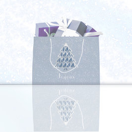 Sacola Para Presentes Grande Joyoux Noel Blue Gift Bag