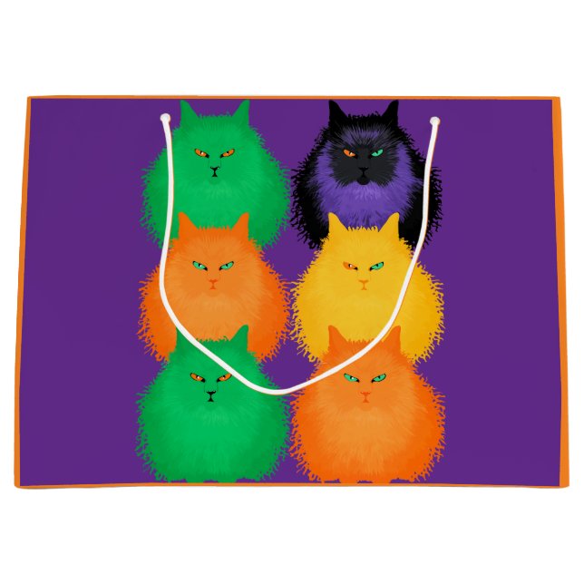Sacola Para Presentes Grande Julgar Gatos (Frente)