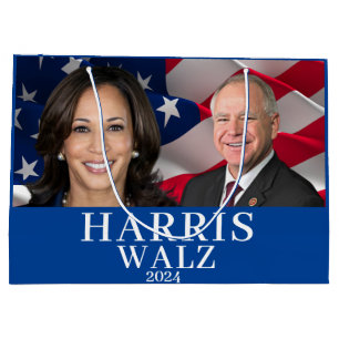 Sacola Para Presentes Grande Kamala Harris E Tim Walz 2024