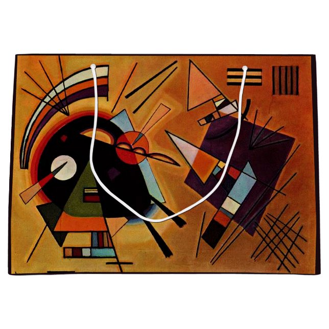 Sacola Para Presentes Grande Kandinsky - Preto e Violeta, (Frente)