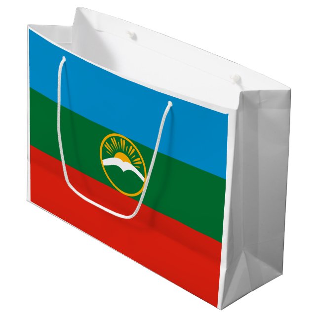 Sacola Para Presentes Grande Karachay Cherkessia Flag (Frente inclinada)