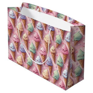 Sacola Para Presentes Grande Kawaii Art Sorvete Cones