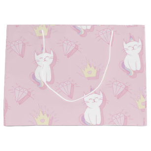 Sacola Para Presentes Grande Kawaii Unicorn Cat Caticorn para Crianças