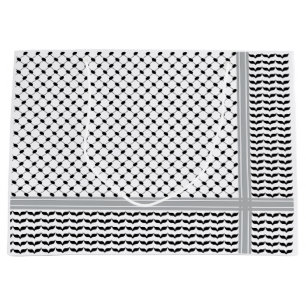 Sacola Para Presentes Grande Keffiyeh preto e branco palestino