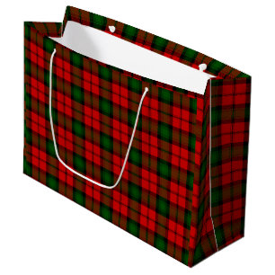 Sacola Para Presentes Grande Kerr tartan green xadrez vermelha